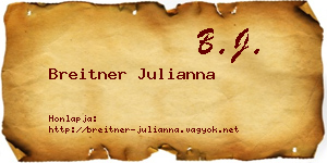 Breitner Julianna névjegykártya